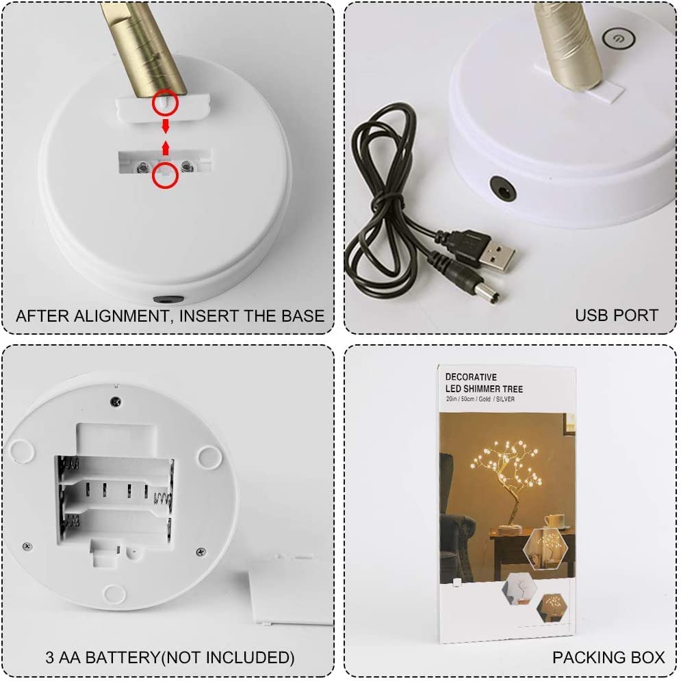 1 Tree Lamp for home Decoration Battery/USB Operated (Pearl light)