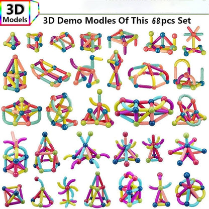 25 Pcs Magnetic Sticks Building Blocks for Kids