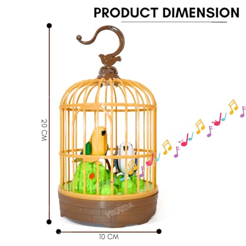 Beautiful Bird Pet in Hanging Cage with Music Singing Moving Chirping