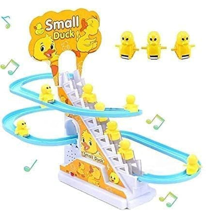 Small Duck Track Toys for Kids -Stair Climbing ,Escalator Toy with Lights and Music