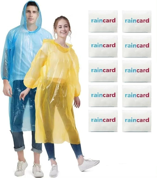 Unisex Disposable wateproof Rain Card for Emergency Use (Pack of 5)