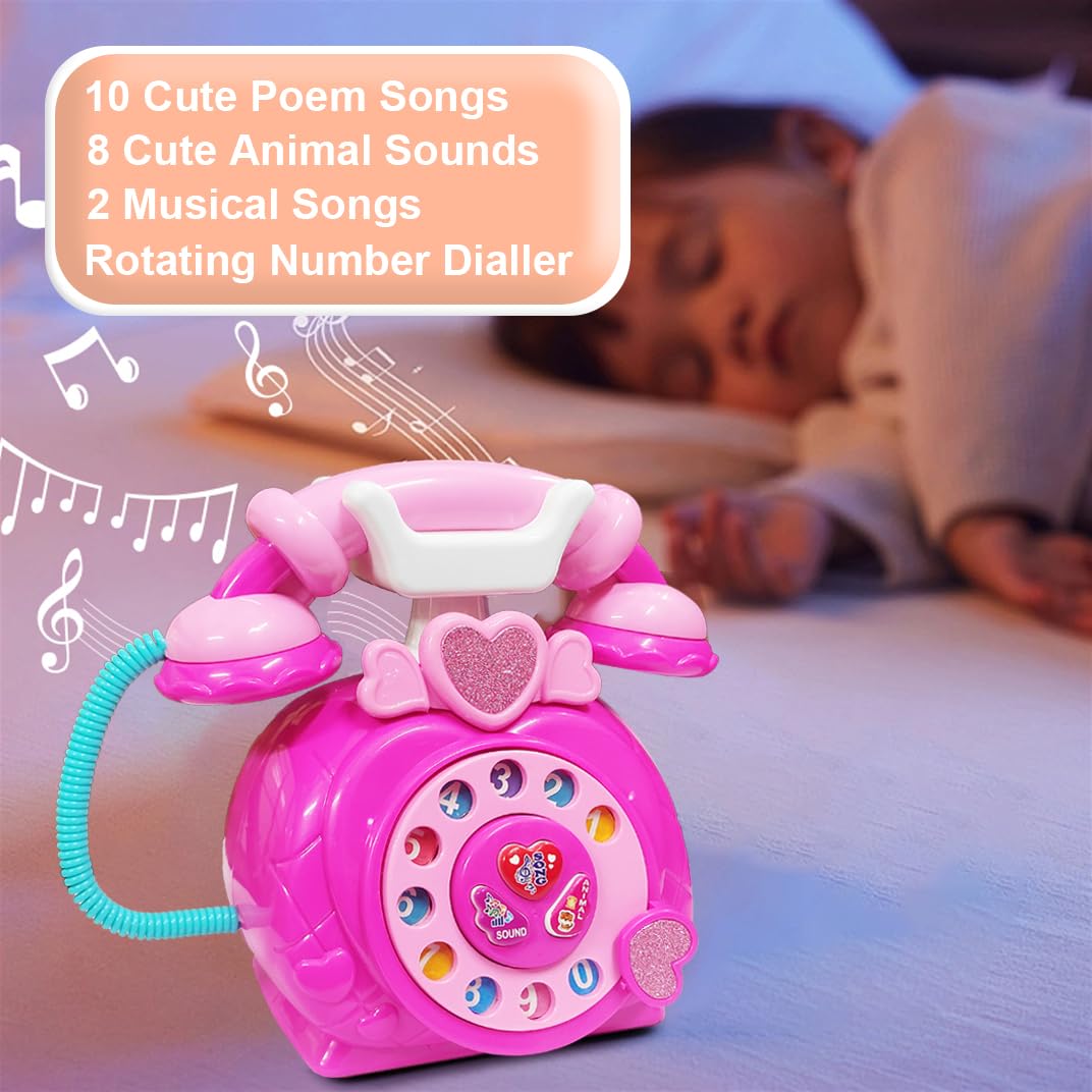 Classic Dial Receiver Simulation Telephone Toy for Kids