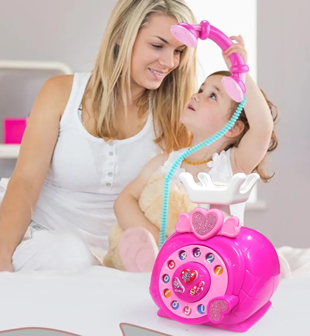 Classic Dial Receiver Simulation Telephone Toy for Kids