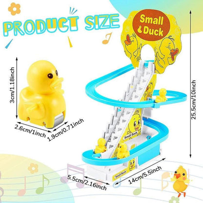 Small Duck Track Toys for Kids -Stair Climbing ,Escalator Toy with Lights and Music