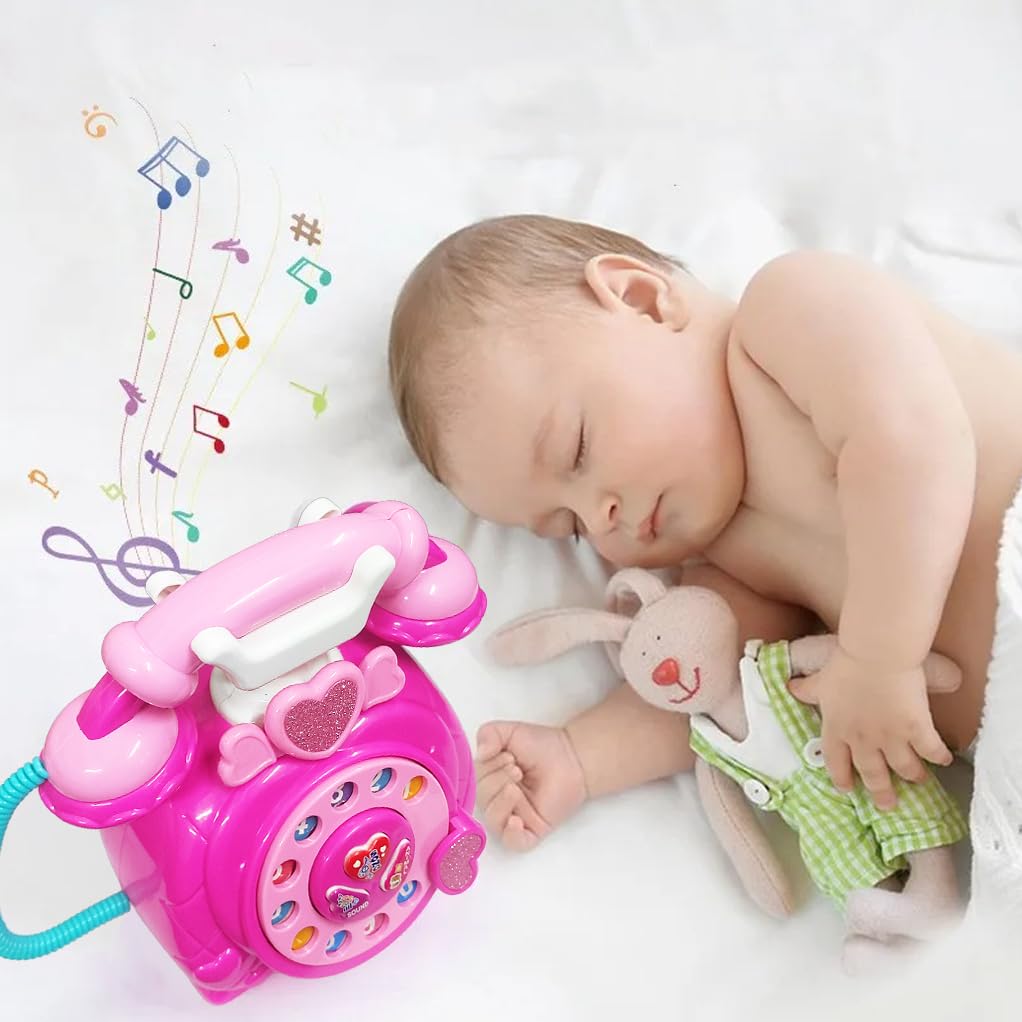 Classic Dial Receiver Simulation Telephone Toy for Kids