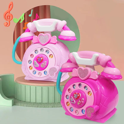 Classic Dial Receiver Simulation Telephone Toy for Kids