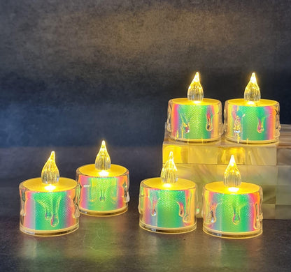 Flameless and Smokeless Decorative Multicolour Acrylic Candles